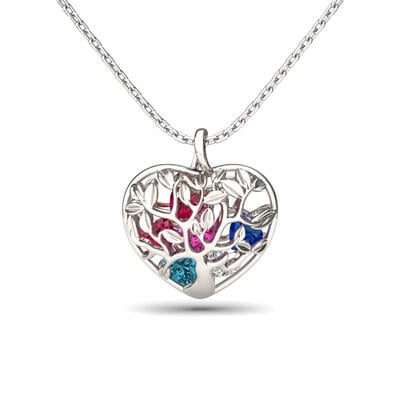 Jeulia Birthstone Heart Pendant Necklace