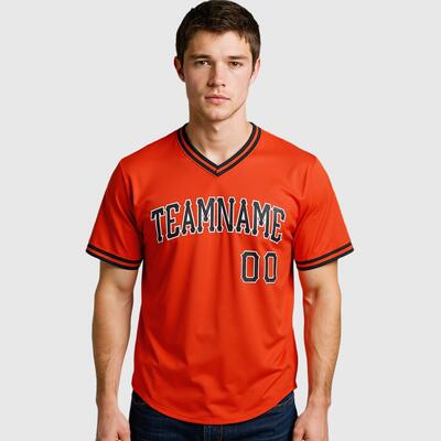 Custom Orange Baseball Jersey with Personalized Number and Team Logo Great for Game Day Ready