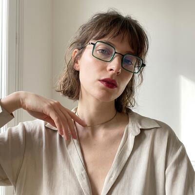 Pollitt Green Rectangle Glasses