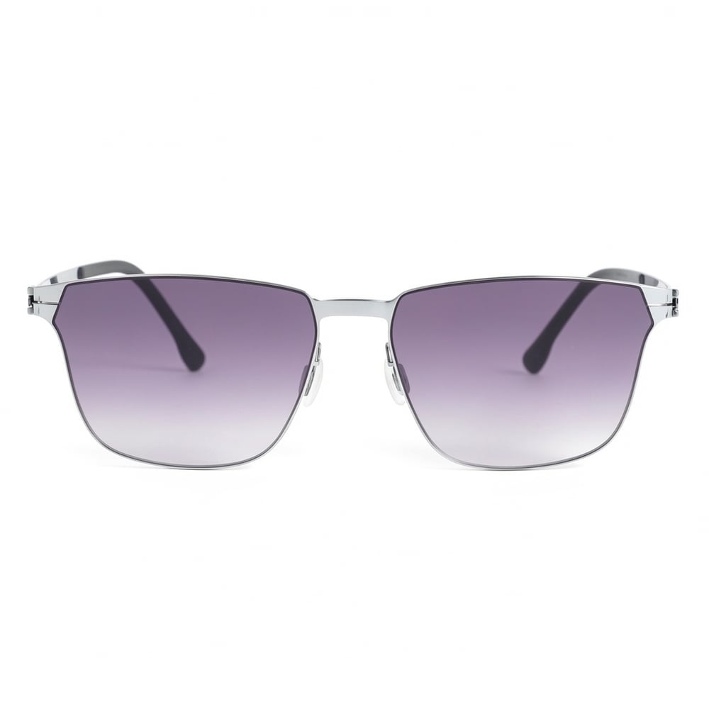 Eden Lunettes de soleil Carrées Argentées