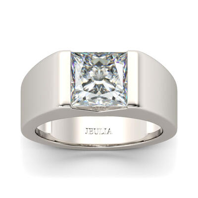 Jeulia Bold Princess Cut Sterling Silver Ring