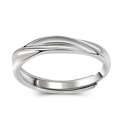 Jeulia Stylish Adjustable Sterling Silver Men's Band