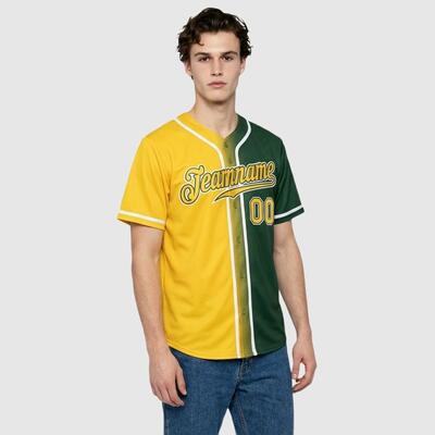 Custom Green Gradient Baseball Jersey – Personalized Name, Number, Logo & Bulk Orders