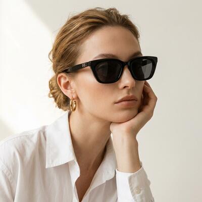Morgan Schwarze Quadratische Sonnenbrille