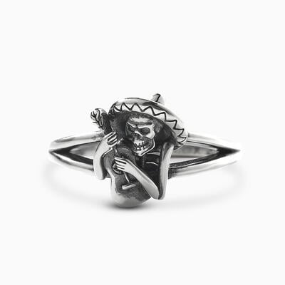 Jeulia "Day of The Dead" Skull Sterling Silver Ring