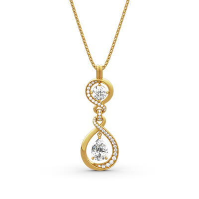 Jeulia Twist Design Sterling Silver Necklace