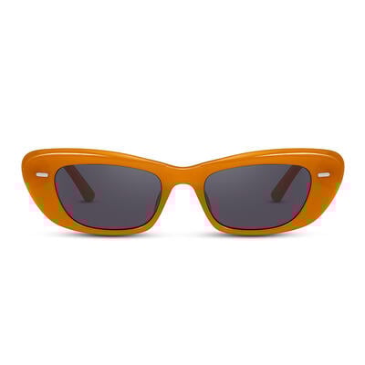 Jeulia "Time Race" Rectangle Orange Unisex Sunglasses