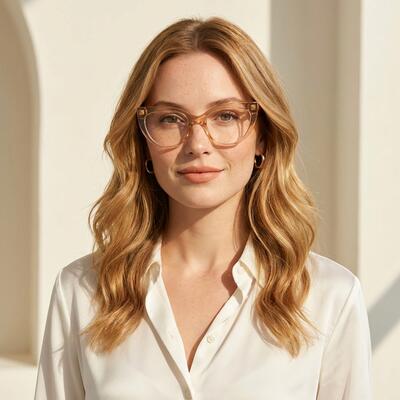 Roberta Champagne Cat Eye Glasses