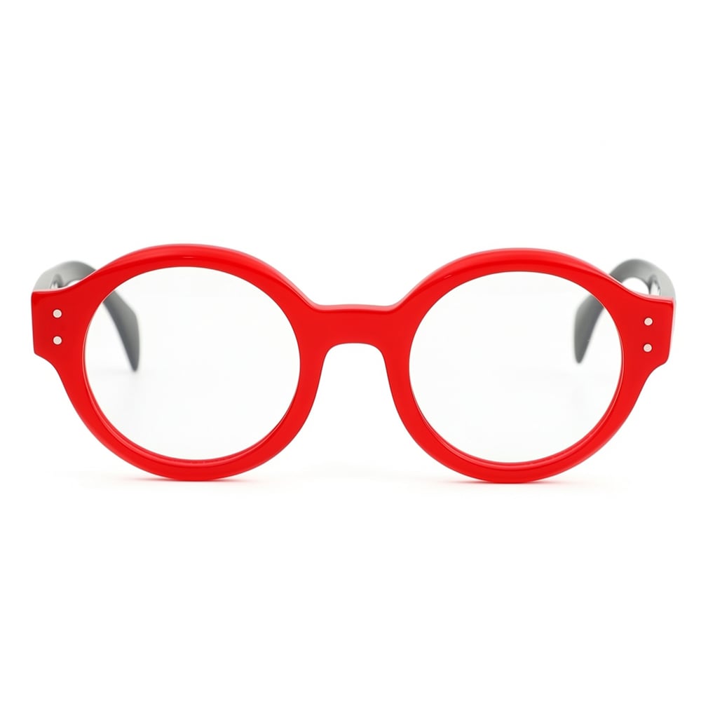 Burns Red Round Glasses