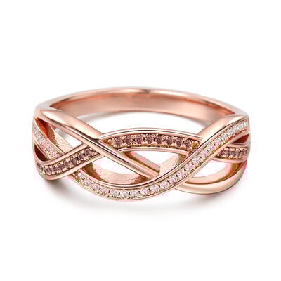 Jeulia Intertwined Sterling Silver Women's Band