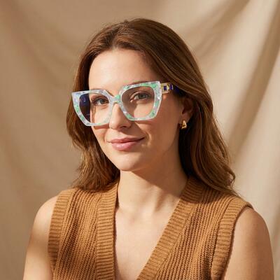 Louise Blue Square Glasses