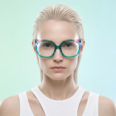 Saroya Lunettes Cat Eye Vertes