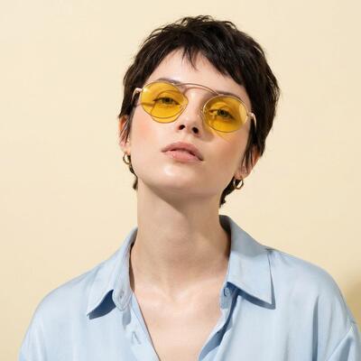 Titus Yellow Aviator Sunglasses