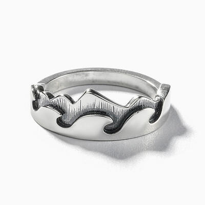 Jeulia "Mountain and Wave" Sterling Silver Ring