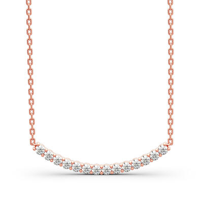 Jeulia Simple Style Round Cut Sterling Silver Necklace