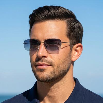 Colbert Graue Rechteckige Sonnenbrille
