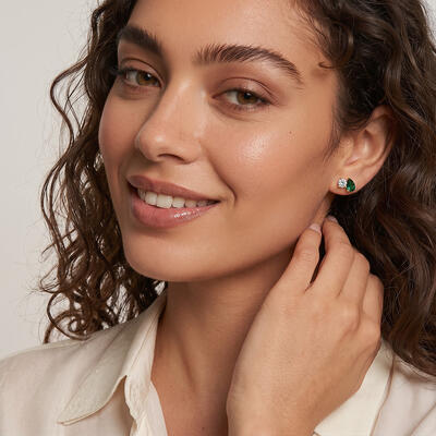 "Nova & Luna" Pear Cut Toi Et Moi Stud Earrings