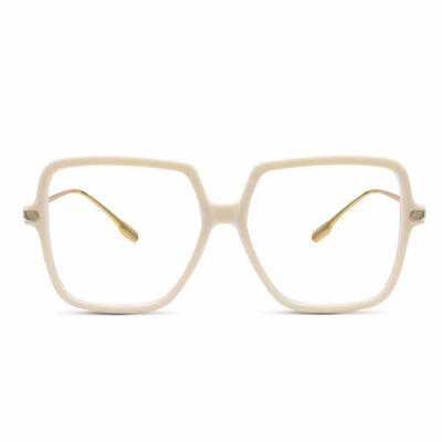 Irving Beige Geometric Glasses