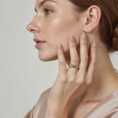 "Under the Dome" Oval Cut Solitaire Engagement Ring