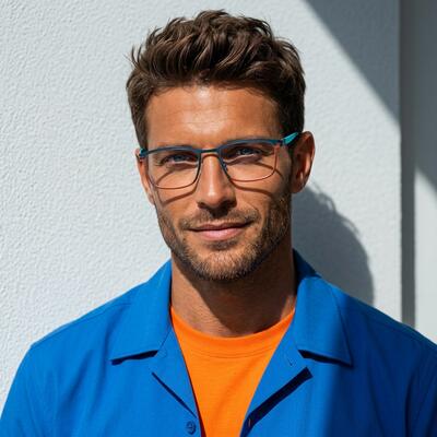 Barnes Blue Rectangle Glasses