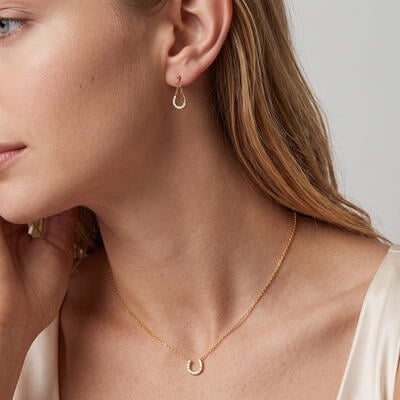 "Aura of Luck" Horseshoe Drop Earrings