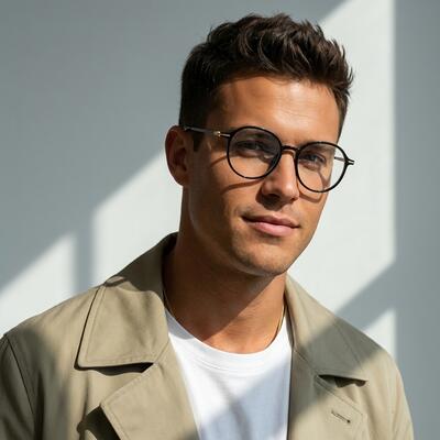 Maureen Black Round Glasses
