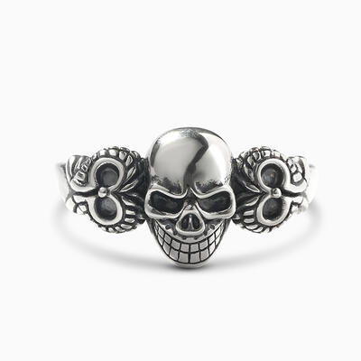 Jeulia "Skull on Wings" Sterling Silver Ring
