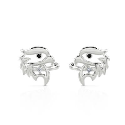 Jeulia "King of Birds" Eagle Sterling Silver Clip Earrings