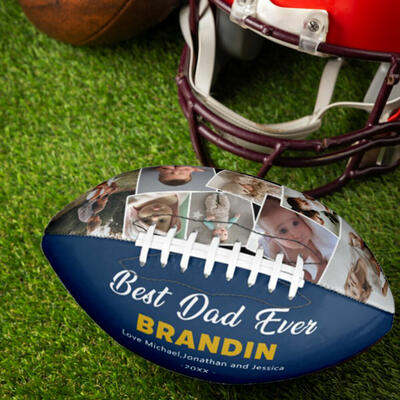 Customizable Football with Many Photos to Send to Dad