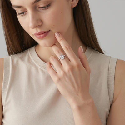 "Amazed by You" Radiant Cut Halo Engagement Ring