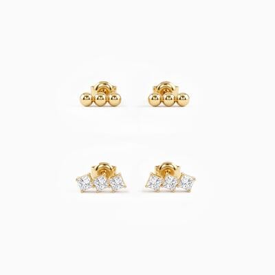 "Mon Chéri" Ensemble de boucles d'oreilles à superposer