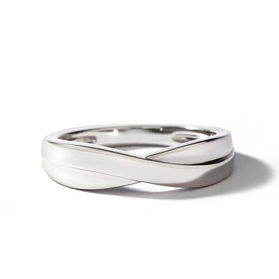 Jeulia Stylish Crossover Sterling Silver Men's Band