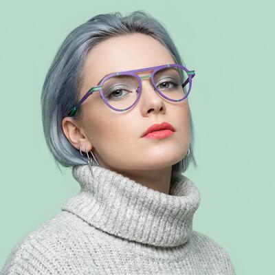 Finn Purple Aviator Glasses