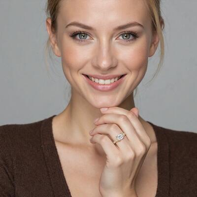 "Eine so wahre Liebe" Verlobungsring mit Asscherschliff und Seitensteinen