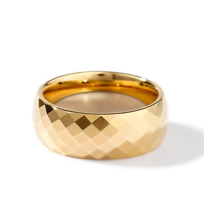 Jeulia Yellow Gold Tone Tungsten Steel Men's Band