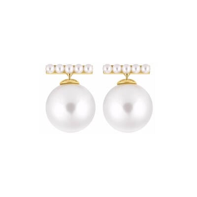 Jeulia Vintage White Pearl Copper Ear Jackets