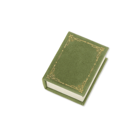 Jeulia Vintage Grass Green Magnetic Flip-top Book Necklace Box