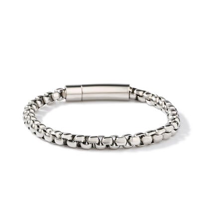 Jeulia Pearl Chain Stainless Steel Men's Bracelet