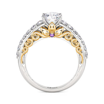 Jeulia Simple Inset Crown Engagement Ring