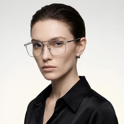 Bertha Clear Aviator Glasses