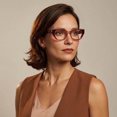 Daisy Red Cat Eye Glasses