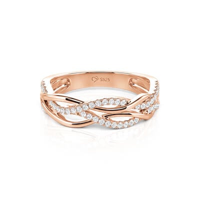 Jeulia Anillo Entrelazado De Plata Esterlina Para Mujeres