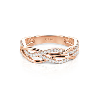 Jeulia Anillo Entrelazado De Plata Esterlina Para Mujeres