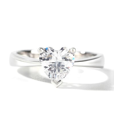 Jeulia Heart Cut Sterling Silver Ring