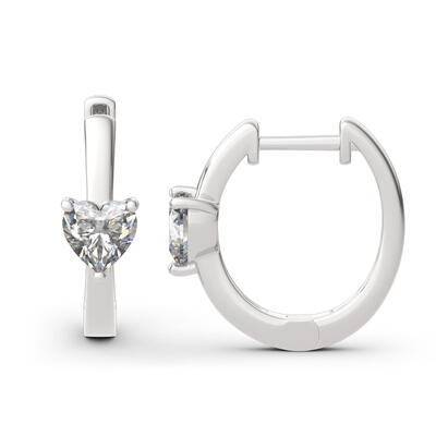Jeulia "Forever Lasting" Heart Cut Sterling Silver Hoop Earrings