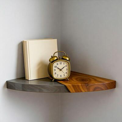 Sleek Live Edge Resin Wood Floating Corner Shelf – Reslol Artisanal Rustic Home Decor