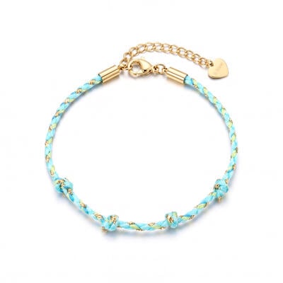 Jeulia Move My Way Boho Seeblaues Geflochtenes Kordelarmband