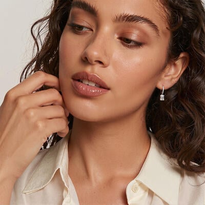"Psyché Étincelante" Boucles d'Oreilles Tombantes Taille Radiant