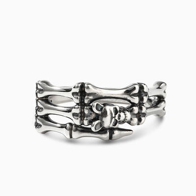 Jeulia "Finger Bone" Skull Sterling Silver Ring