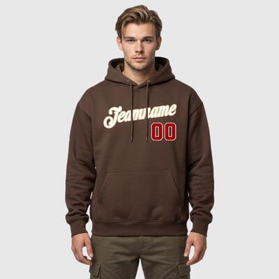 パーカー フーディー ブラウン チーム名 番号 ロゴ入り ユニセックス 大人 キッズ カスタマイズ